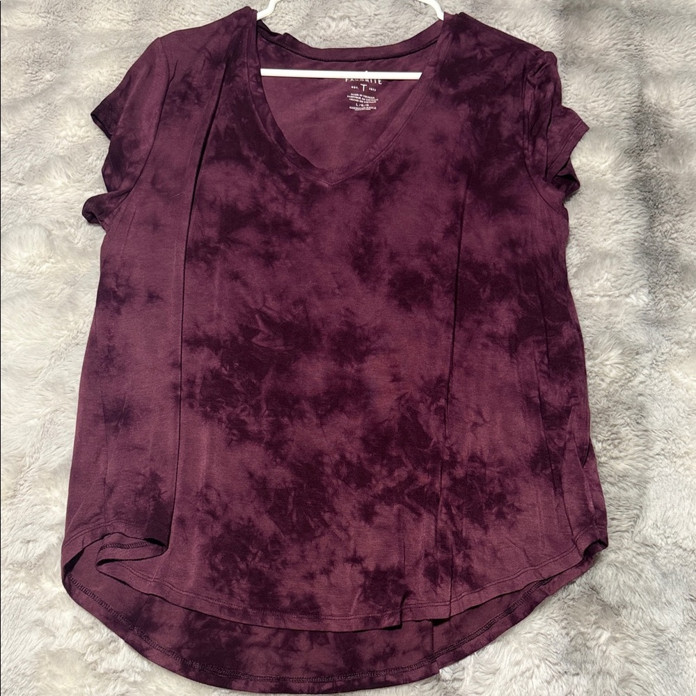 American Eagle Outfitters Purple Tie-Dye Short Sleeve Tee